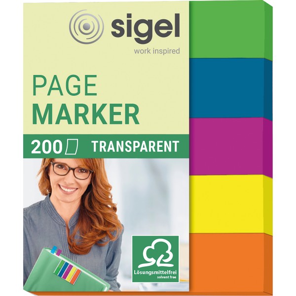 SIGEL Haftmarker HN615 50x60mm farbig sortiert 5 St./Pack.