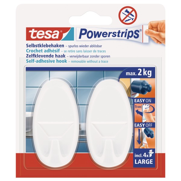 tesa Klebehaken Powerstrips 58013-00049 oval ws 2 St./Pack.