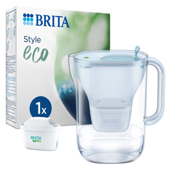 BRITA Wasserfilter Style eco 086213 2,4l inkl. MX PRO gletscherblau