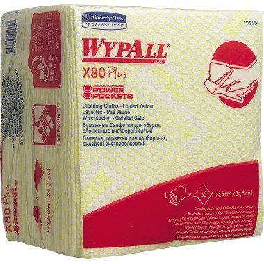 WYPALL Wischtuch X80 19164 Viertelfalz 35x34cm ge 30 St./Pack.