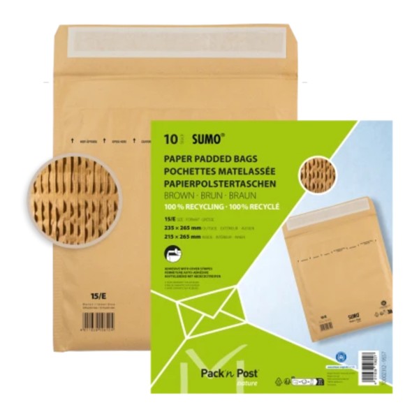 SUMO Papierpolstertasche E SU1515P010 braun 10 St./Pack.