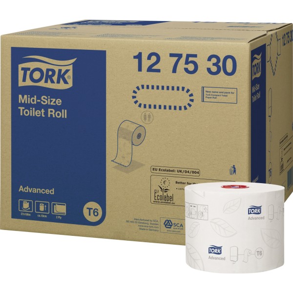 Tork Toilettenpapier Midi T6 127530 2lg 27 St./Pack.