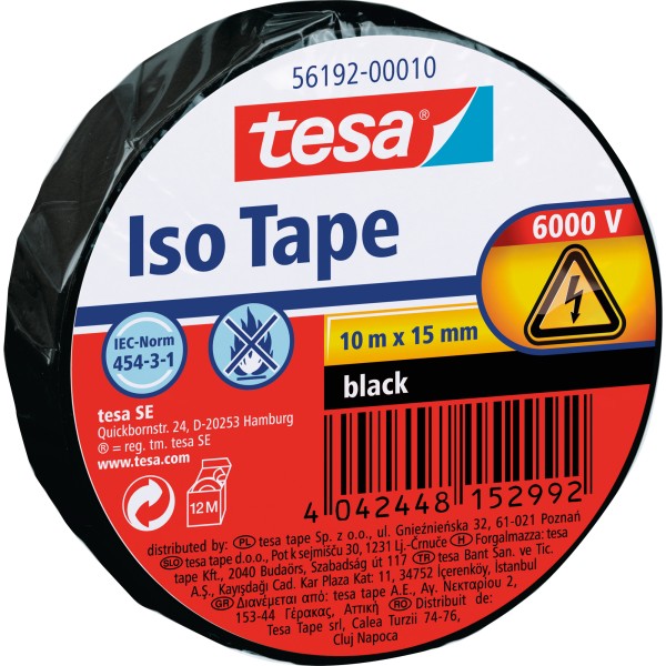 tesa Isolierband 56192-00010 15mmx10m schwarz