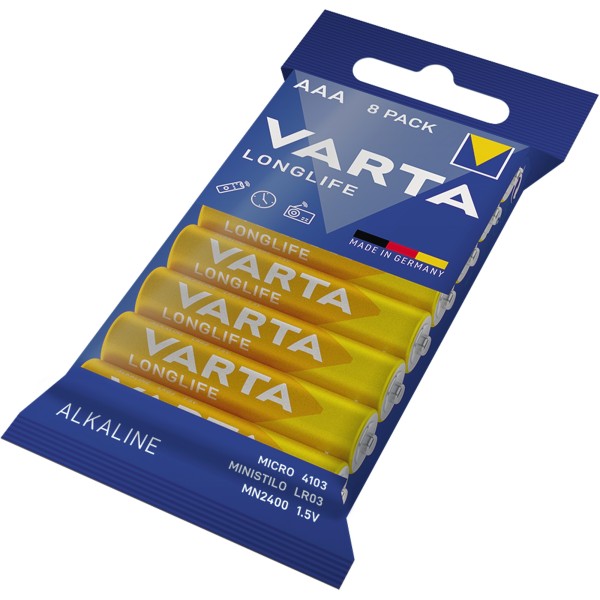 Varta Batterie Longlife 4103101328 AAA 1,5V 8 St./Pack.