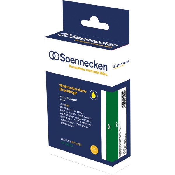 Soennecken Tintenpatrone 81167 wie HP C4909AE 940XL gelb